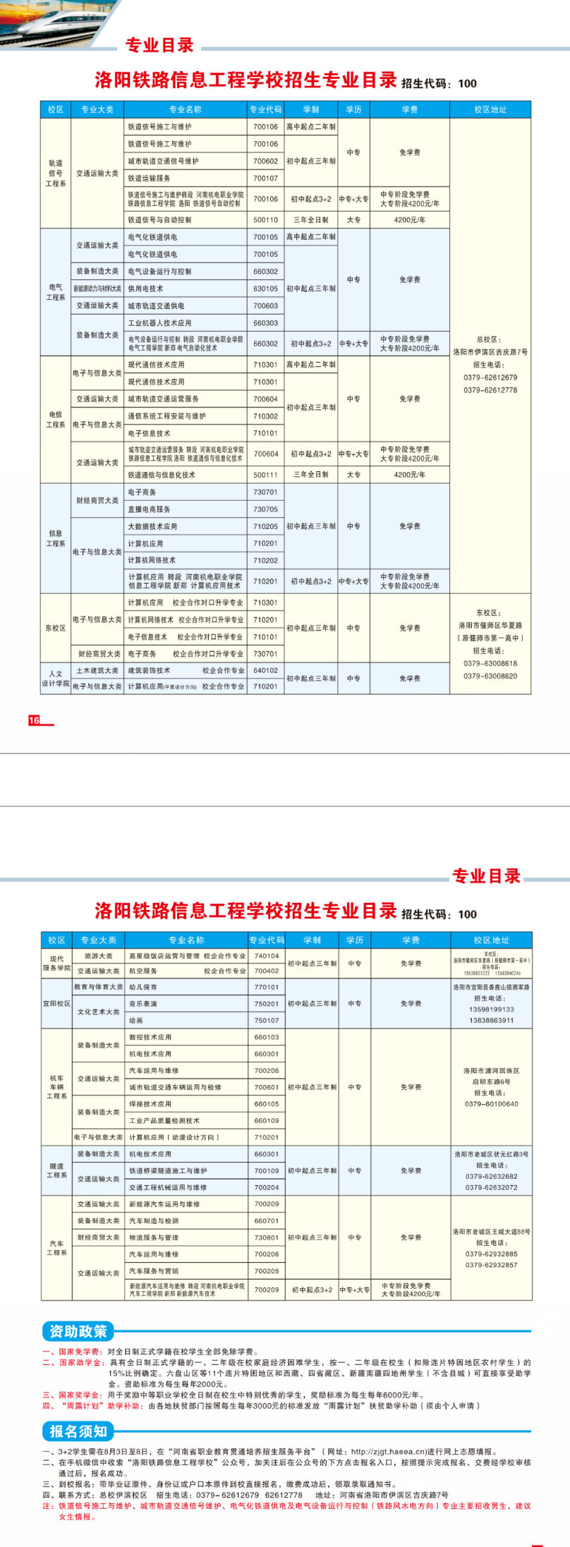 洛陽鐵路信息工程學校2023年招生簡章